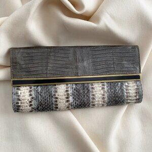 R&Y Augousti Snakeskin Clutch